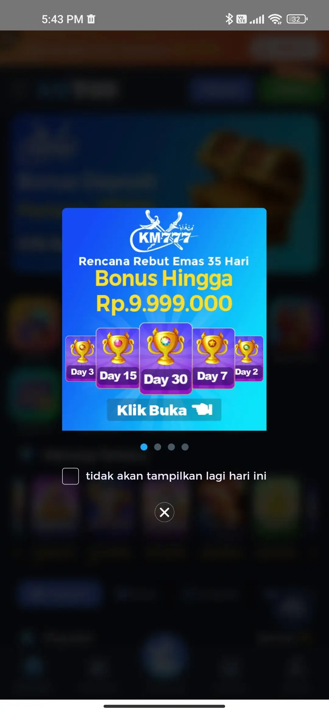 KM777 bonus rebut emas dan jackpot